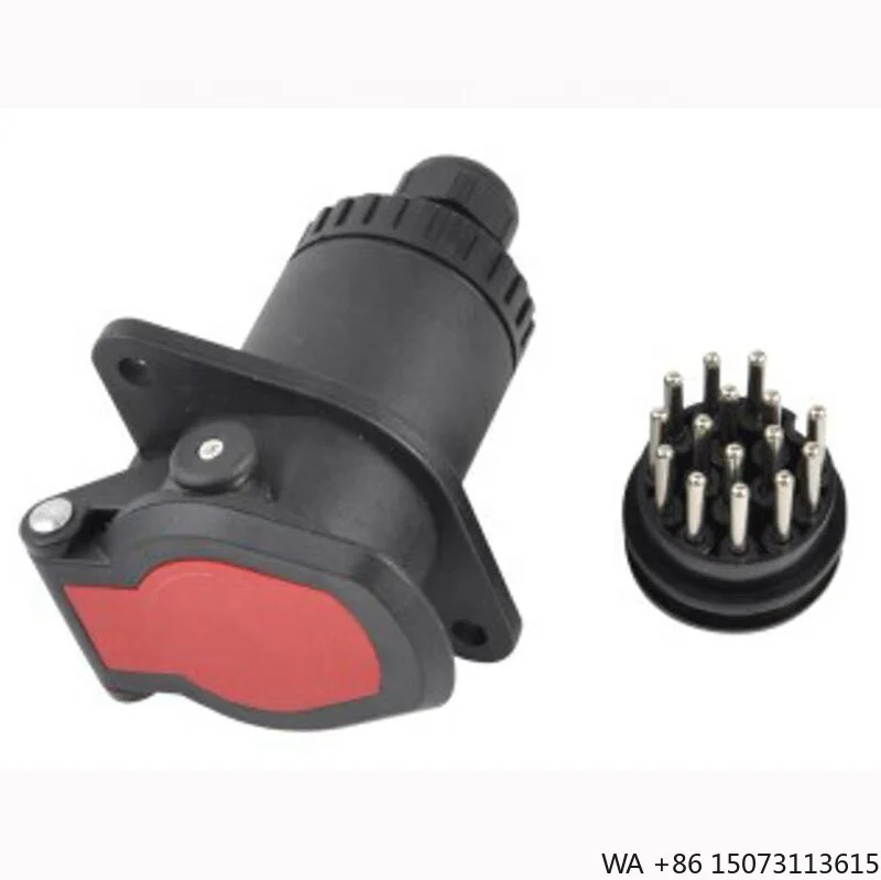 24V Trailer Connector 15 Pin for  Heavy Duty Truck Trailer Light 15 Way Trailer Socket