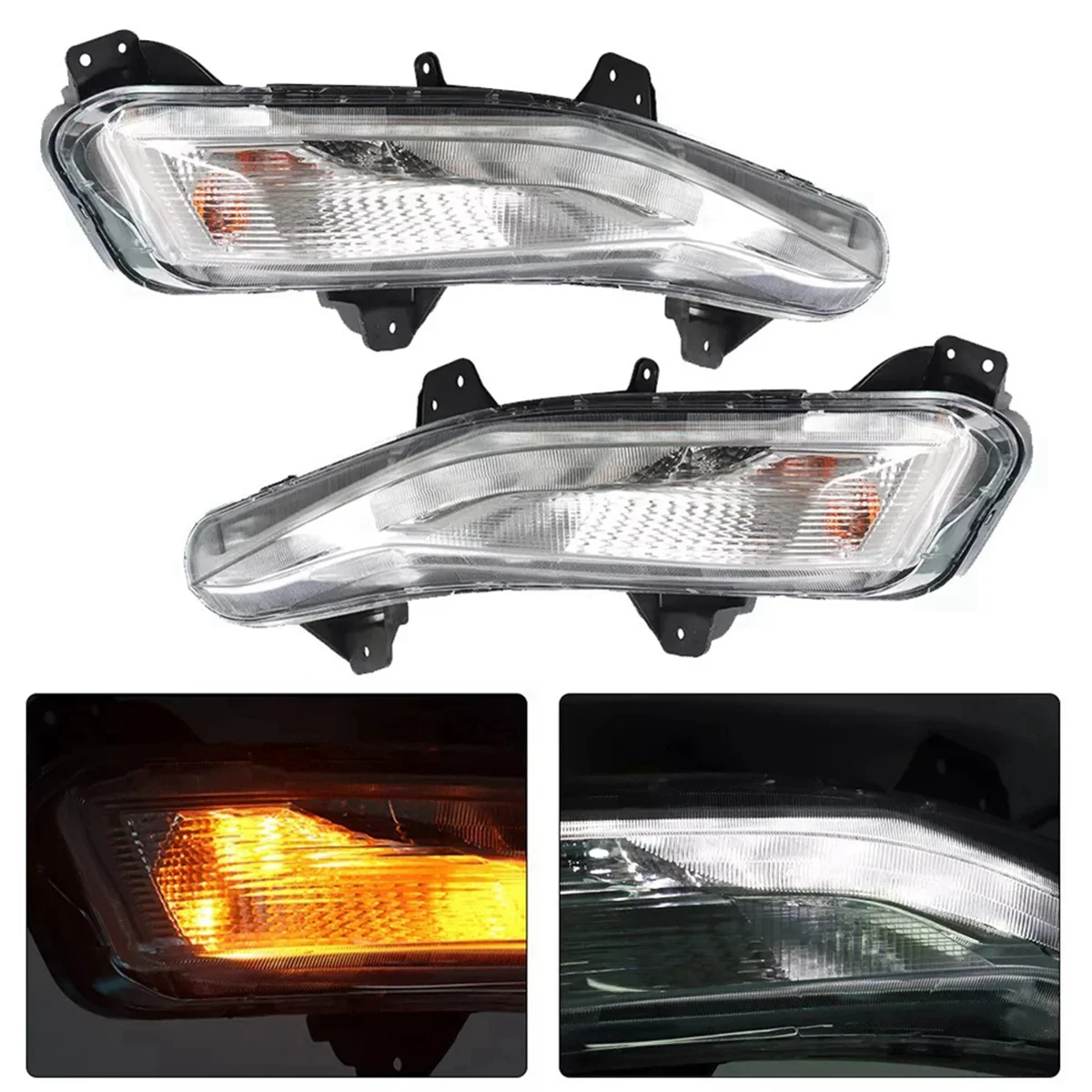 Car Bumper Turn Signal Lights W/ LED DRL Passage Fog Lamp for Chevy Malibu 2019-2022 84575553, 84575552