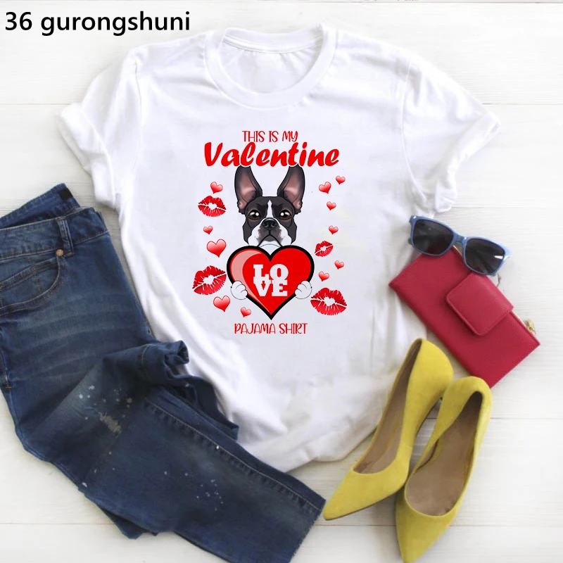 

My Bernese Mountain Dog Is My Valentine Gift Clothing tshirt Fashion Women's t-shirt Summer Harajuku Tshirt Femme tops wholesale