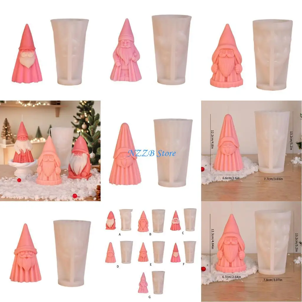 

T21F Silicone Soap Molds Handmade Mould Crafts Moulds Santa Clause Shaped