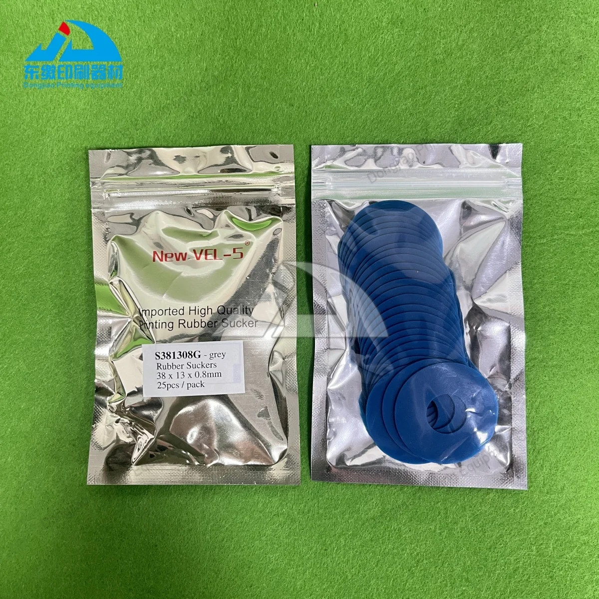 لقطع غيار ماكينات طباعة الأوفست عالية الجودة مصاصة مطاطية استبدال قطع الغيار مصاصة مطاطية زرقاء 38x13x0.8 مللي متر