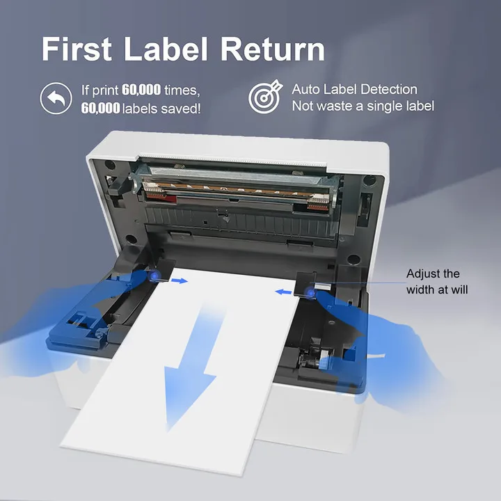 Thermal label printer can print thermal label paper with a width of 38-110mm, suitable for small businesses, schools, and shops