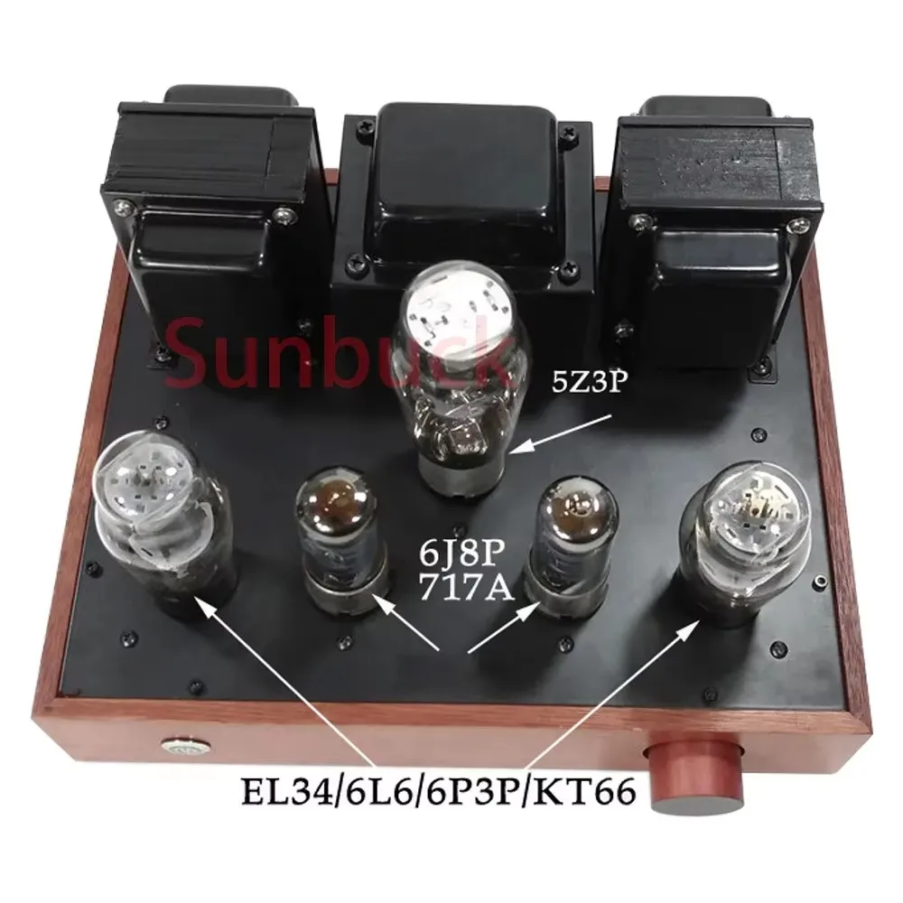 Sunbuck 5Z3P Tabung Penyearah 6J8P Dorong EL34 6P3P 6L6 KT66 Amplifier Daya Tabung Vakum 8W + 8W Audio Amplifier Tabung Ujung Tunggal