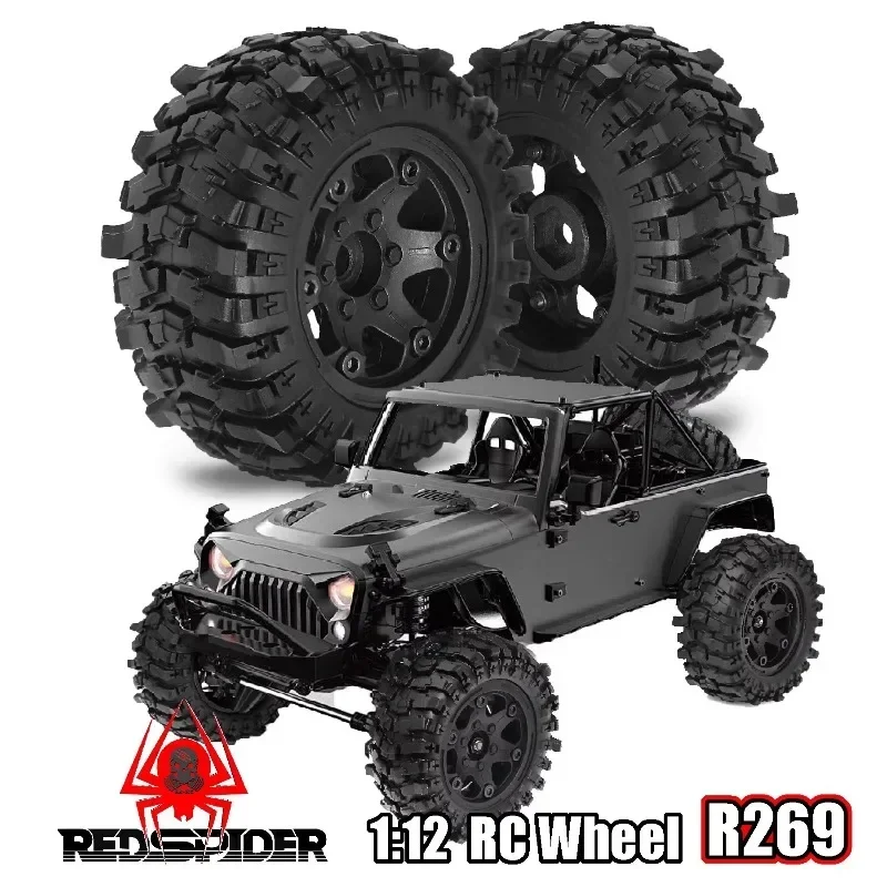 

RS Red Spider 1/12 Climbing Car Accessory - 1.9 - inch Plastic - Rim Wheels with 88mm Tires for LC80 MJX H12Y