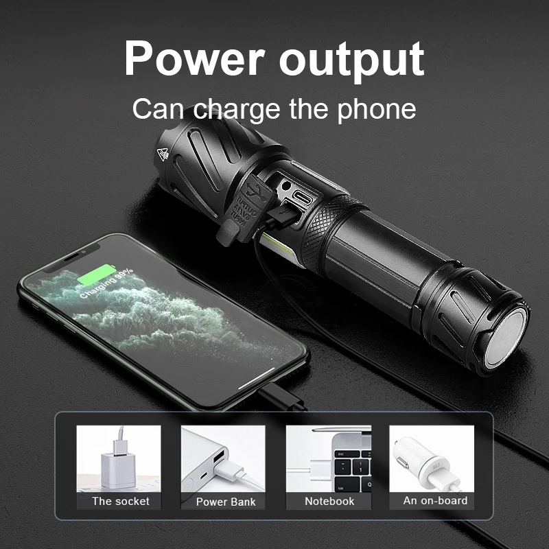 XHP360 Powerful Flashlight High Power Tactical Flashlight Rechargeable Torch Light Hand Lamp Led Lantern For Camping High lumen