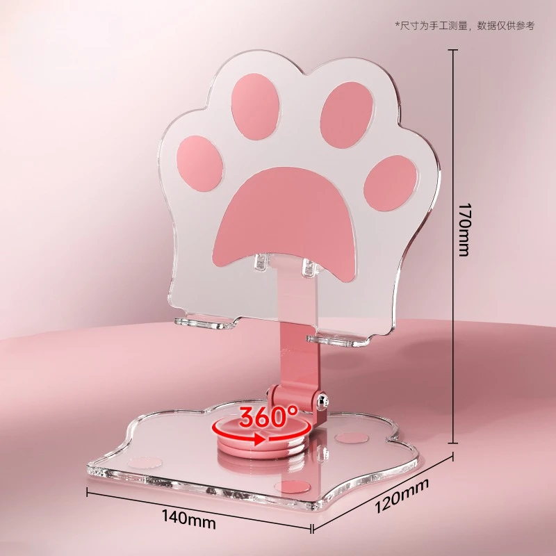 

Tablet Compute Phone Stands Kawaii Cat Cartoon Cute Desktop Tv Transparent Bracket Accessories Toys Girls for Apple Samsung