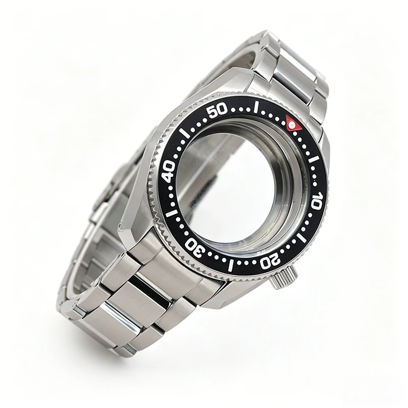 42mm Silver Gear Bezel SPB185 Watch Case With Watch Band Fits Seiko NH34 NH35 NH36 Movements Watch Repair Replace Case