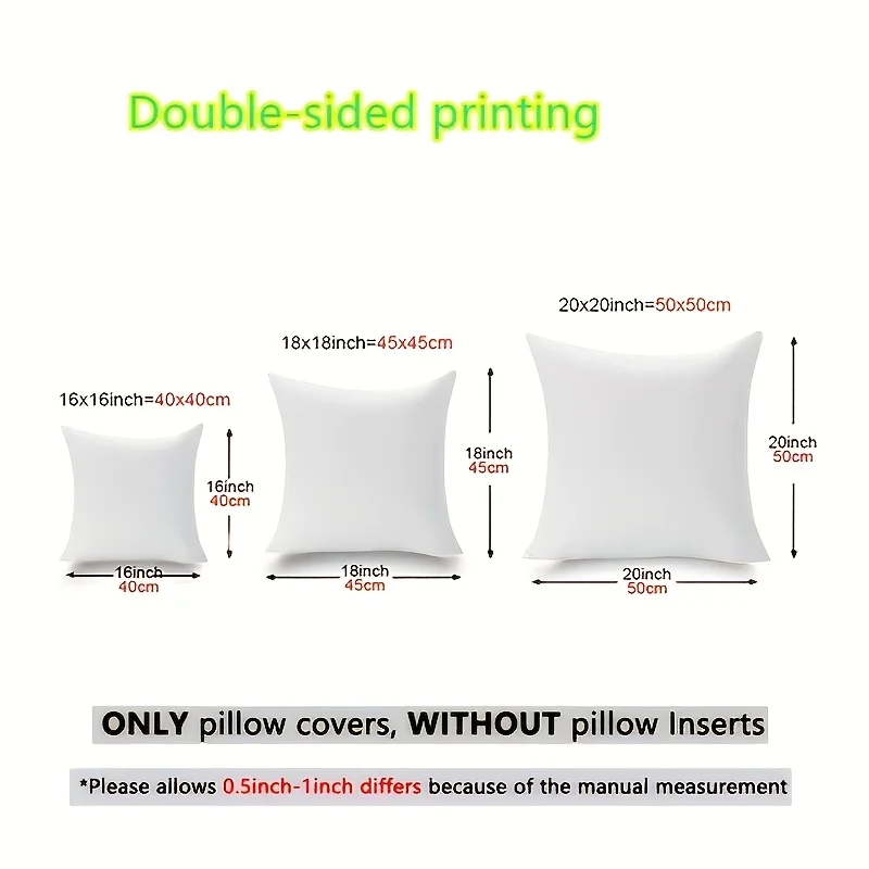 4PCS Christmas Pillow Covers, Red Xmas Tree Print, Single Side Decorative Cushion Case 16/18/20 Inch for Sofa Lumbar, No Insert