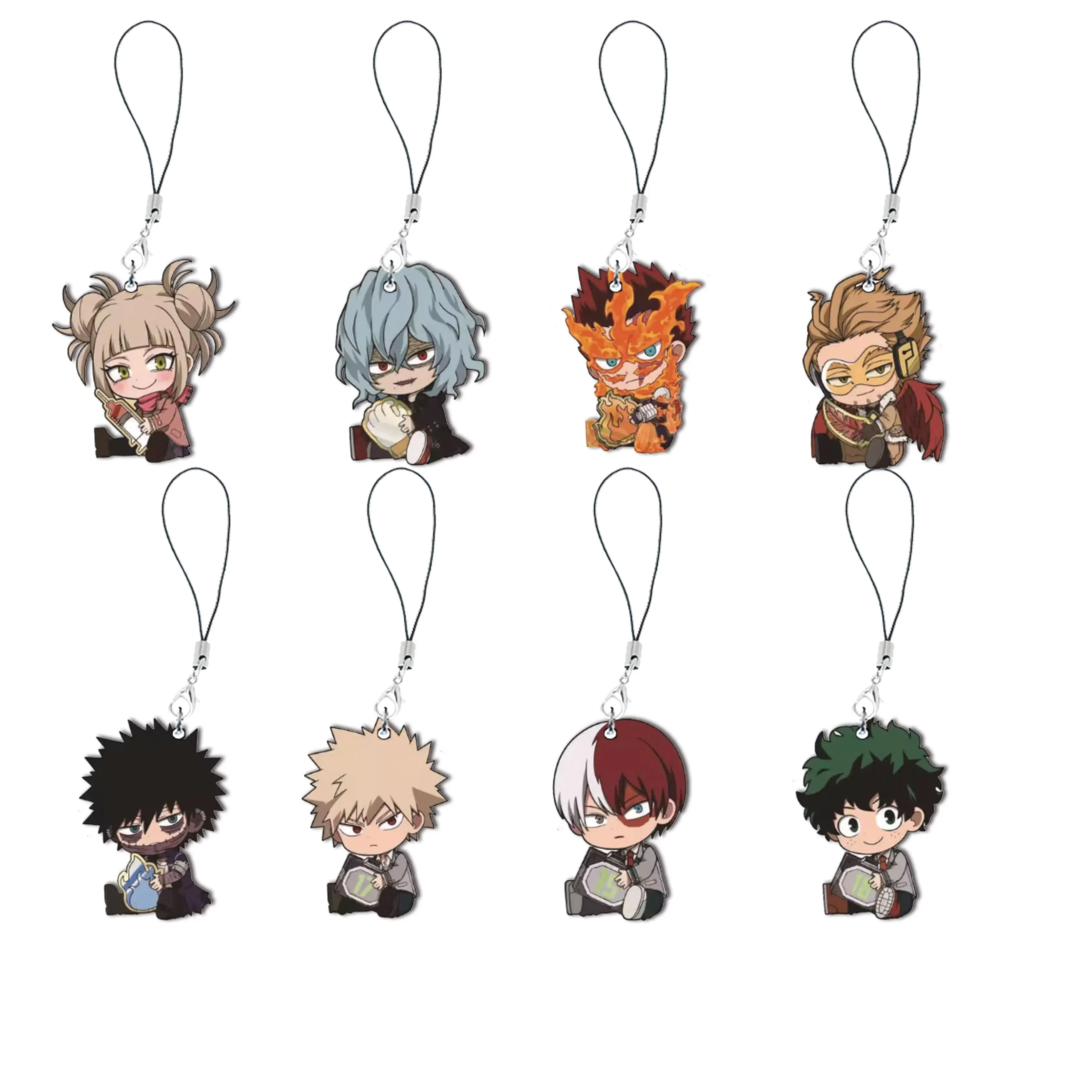 Acrylic My Hero Accademia Mobile Phone Chain Keychain Fans Gift My Hero Accademia Cell Phone Charms Small Pendant Keyring