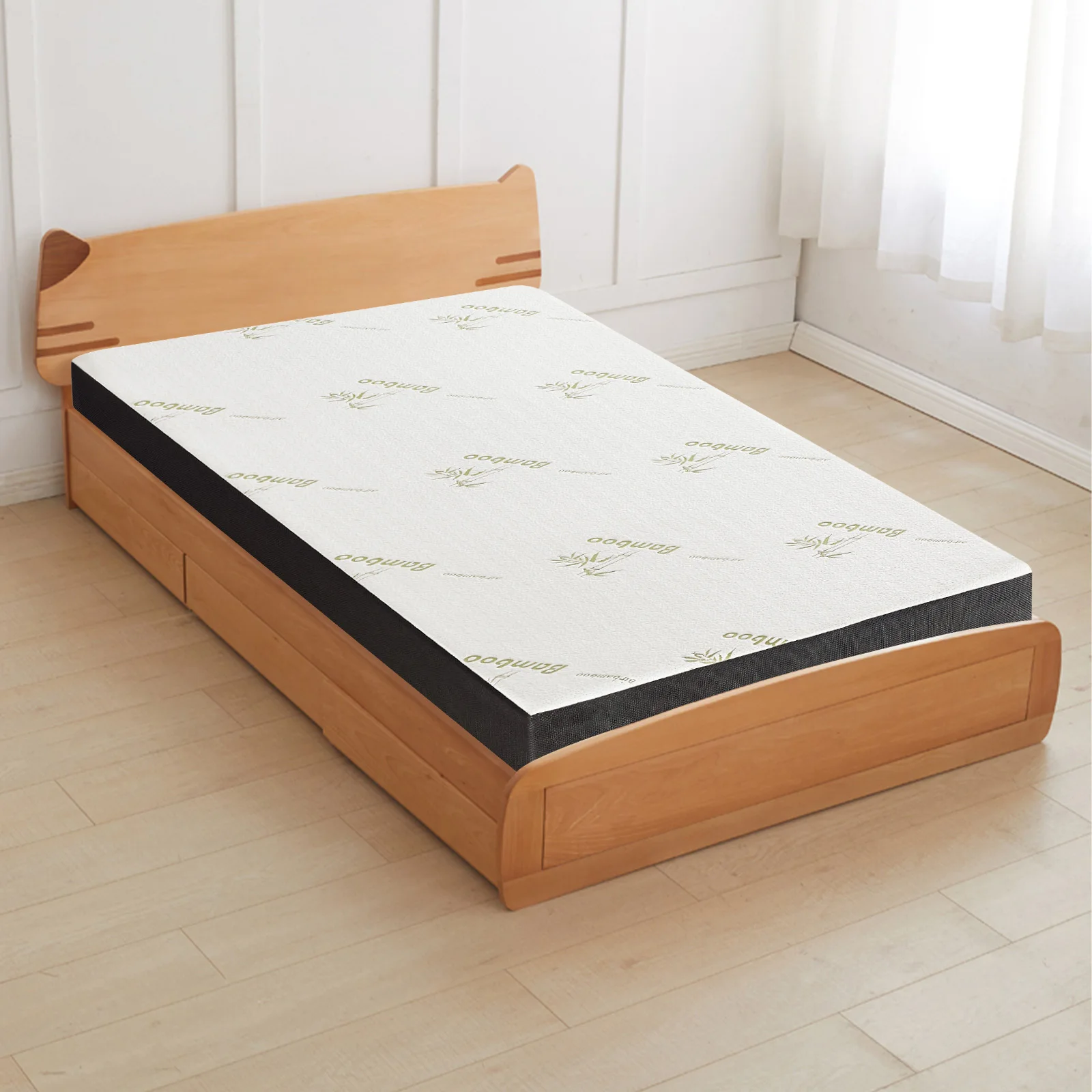 

6 Inch 5 Inch Waterproof Mattress Memory Foam Queen Size, Cooling Extra Thick Breathable Viscose Made from Bamboo Mattress pad