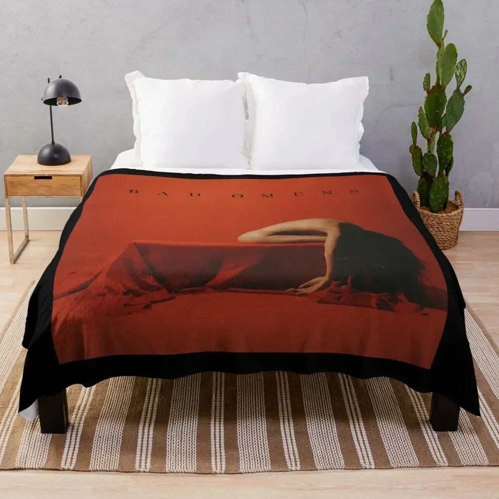 

Bad Omens the death of peace of mind with text Throw Blanket Cute Giant Sofa Blankets Winter beds Fashion Sofas manga Blankets