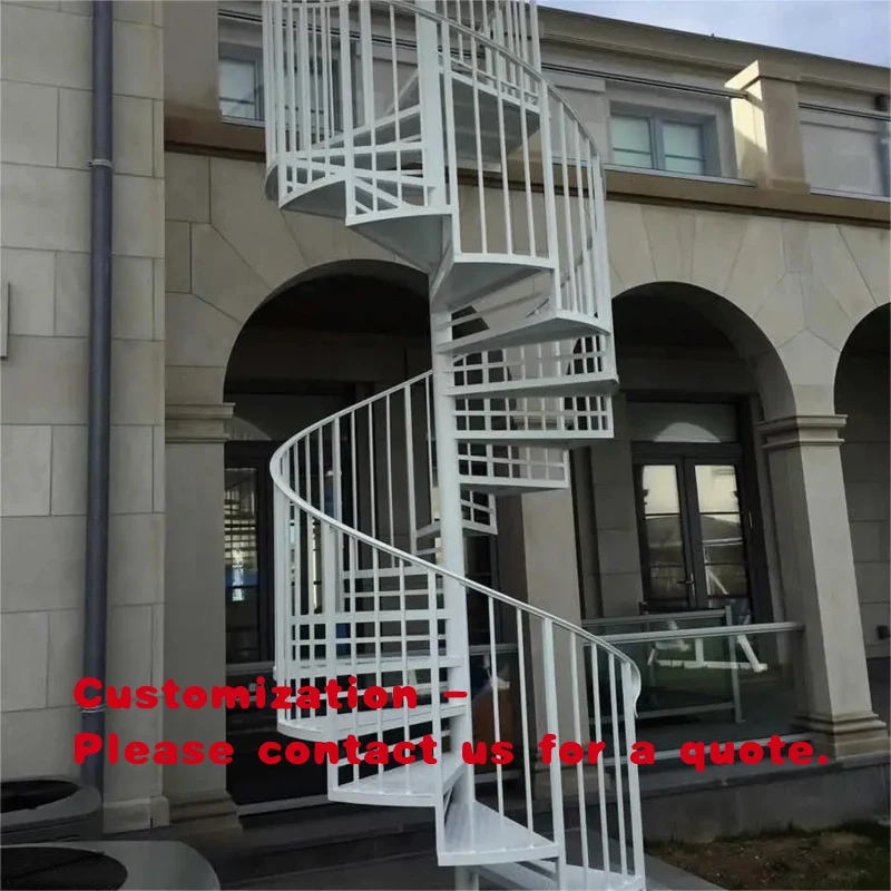 

custom.Outdoor Staircase with Guardrail Heavy Load Capacity Weather Resistant Metal Deck and Balcony Projects