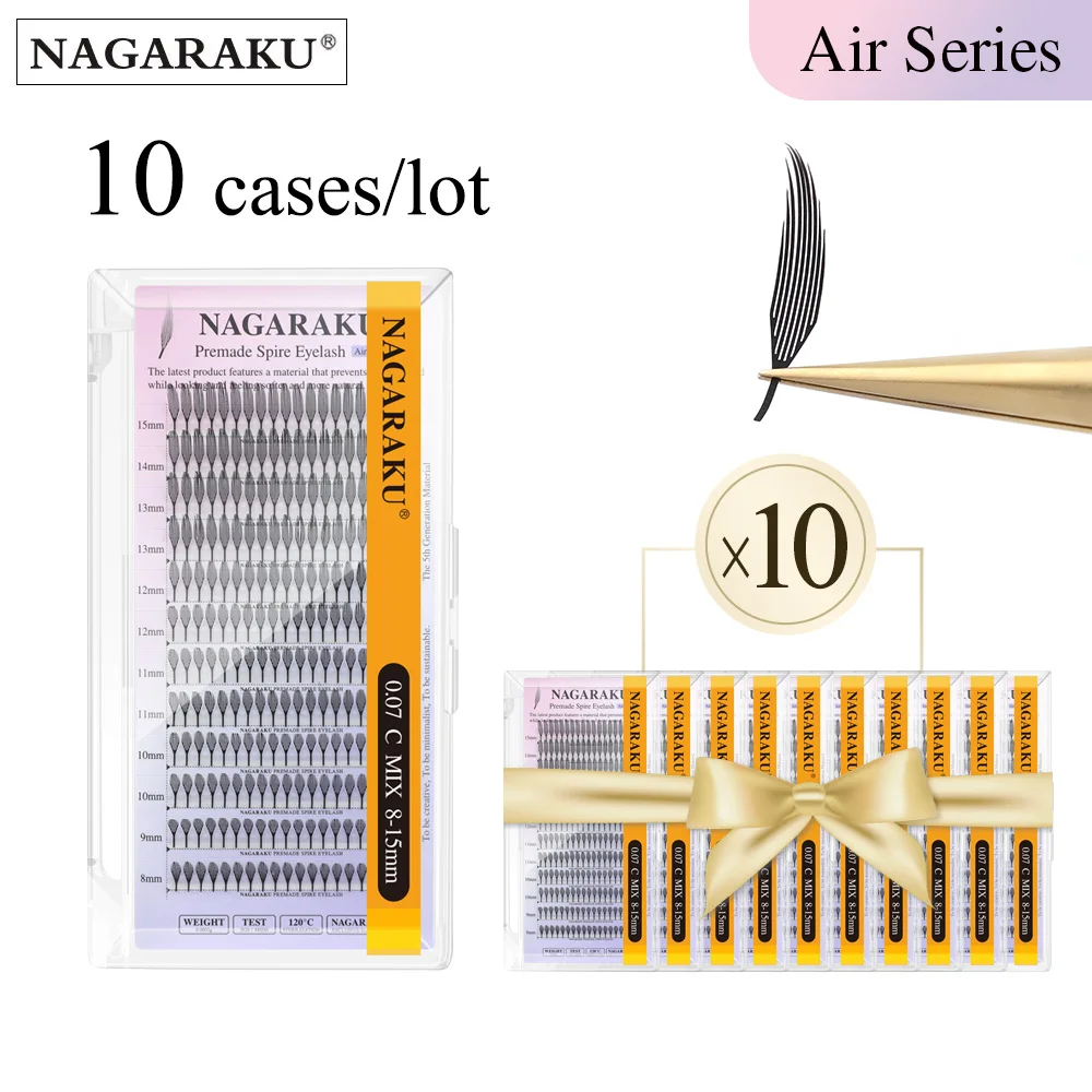 NAGARAKU 10, чехол, готовый шпиль для ресниц, развевающийся наращивание ресниц, эффект аниме, мягкий комикс