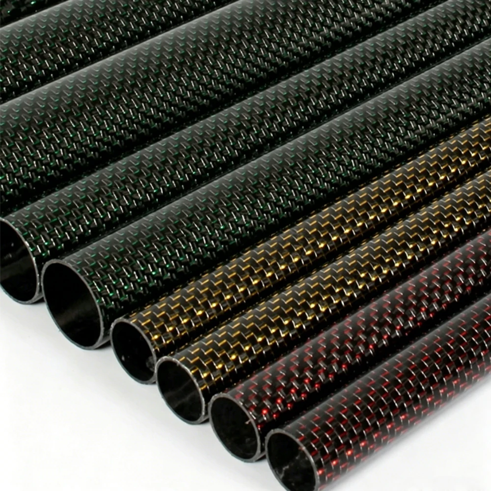 Length 500mm Carbon Fiber Tube OD 5-30mm ID 3-28mm High-Intensity Plain Weave Aviation Model Making DIY Accessories Material