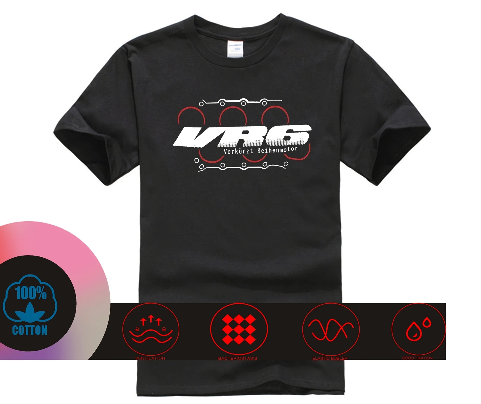 Camiseta VR6 Corrado Gti Jetta Bora Vento Passat Mk3 Mk3 Mk4 cuello redondo camiseta fresca para hombre