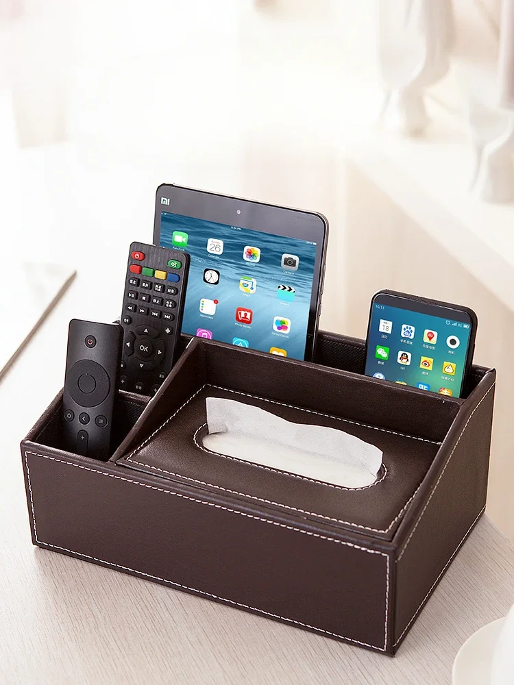 Multi-function desktop tissue box, remote control, storage box, simple home, living room, paper box, dining room, napkin box