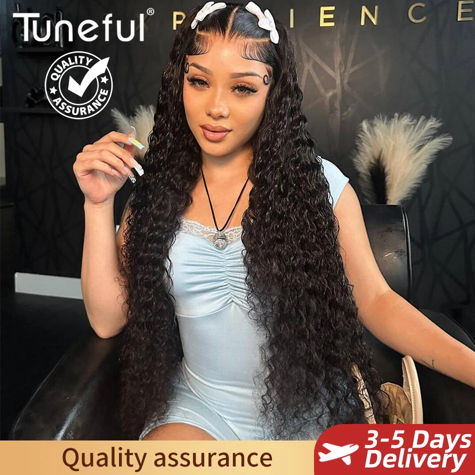 13x6 Exotic Jerry Curly Wave HD Lace Front Human Hair Wigs Pre Plucked Lace Frontal Wigs 40 Inch Long Water Curly Human Hair Wig