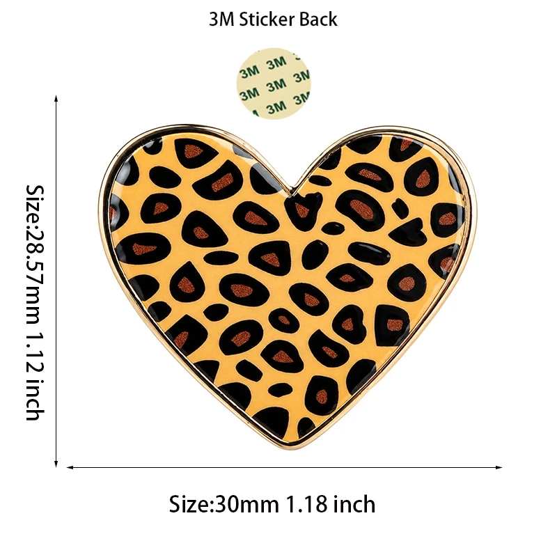 Leoparden-Herz Handy-Aufkleber Abzeichen Metall-Pin Broschen Anstecknadeln