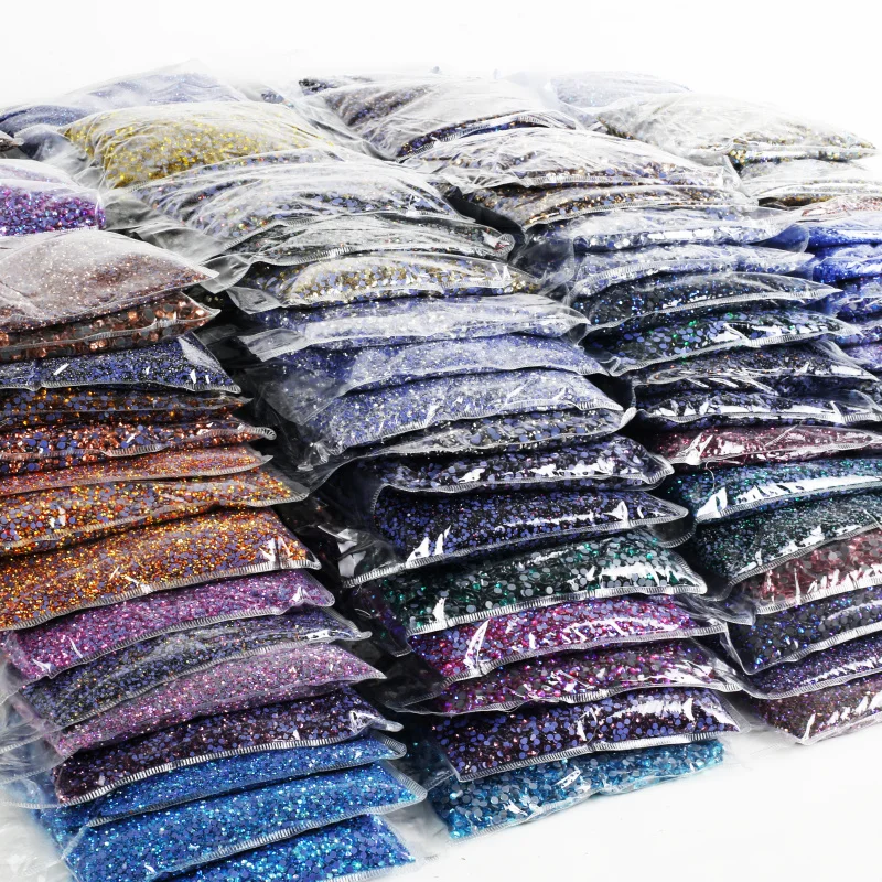 

14400Pcs Wholesale Bulk Package Glitter Crystal Nail Hotfix Rhinestones Glass Strass Iron on Stones for DIY Nail Art Decorations