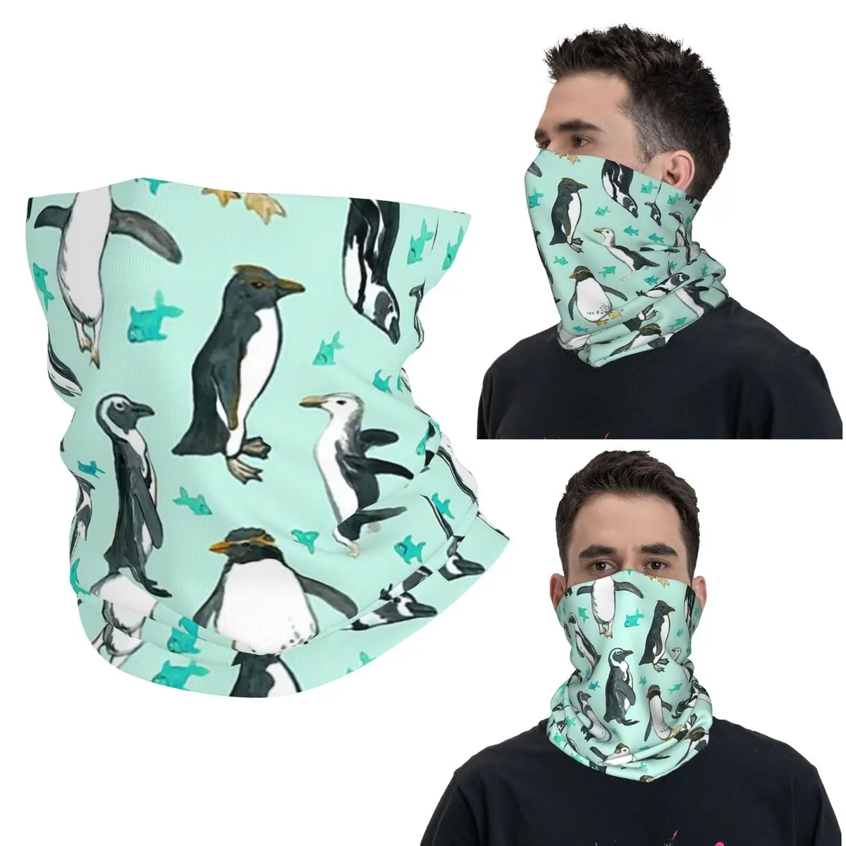 

Много маленьких пингвинов на мяте, бандана, гетры с принтом, маска, шарф, теплая Балаклава для езды на велосипеде для мужчин, женщин, взрослых, зима