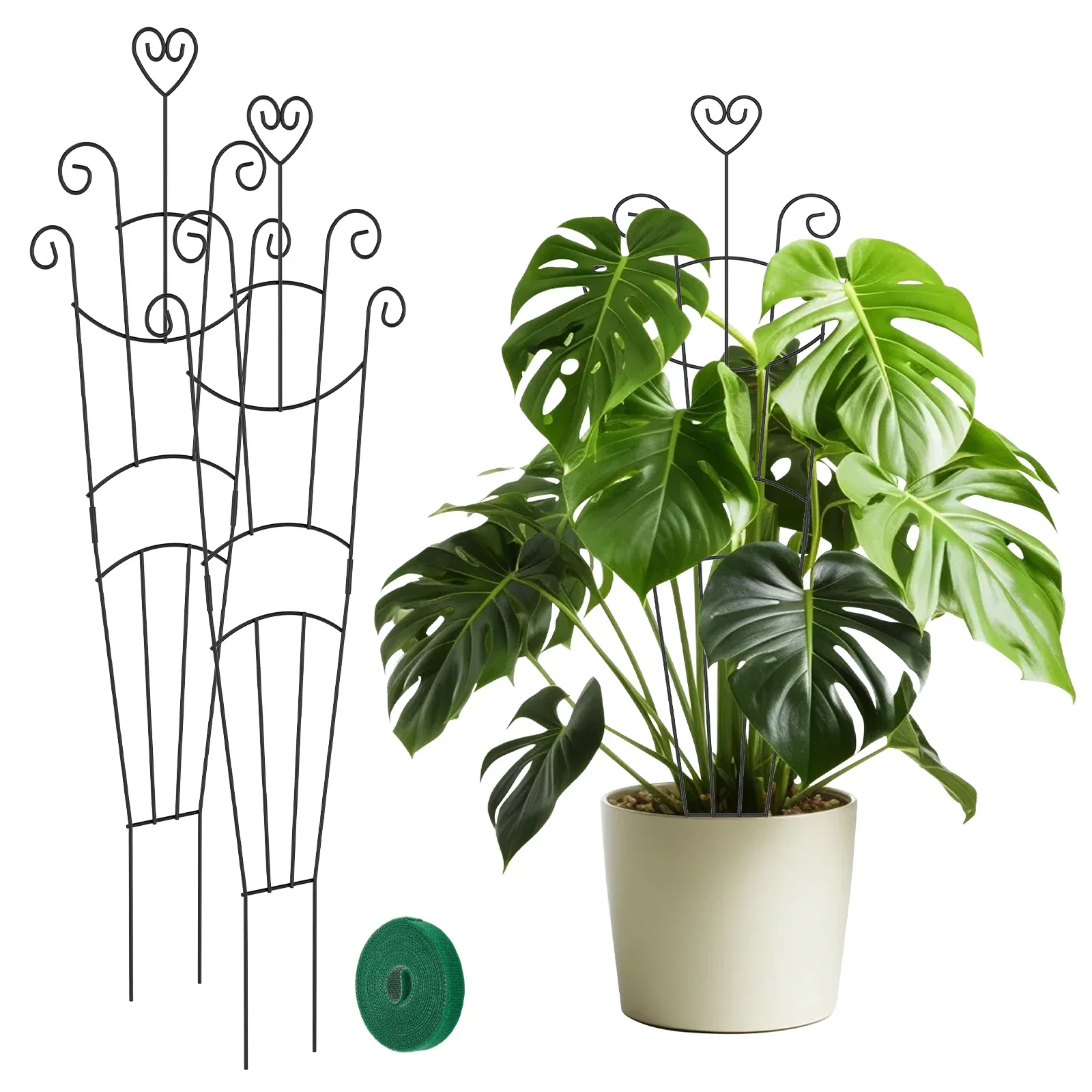 2Pcs Metal Plant Climbing Trellis Plant Stake Vine Trellis Garden Supports Potted Rack Flower Outdoor Indoor Vegetable Plant