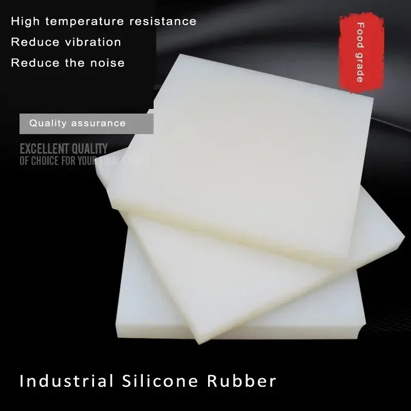 High Elastic White Silicone Rubber Sheet Damping Pad Wear Resistant Shockproof Block Gaskets Thinkness 0.5-50mm