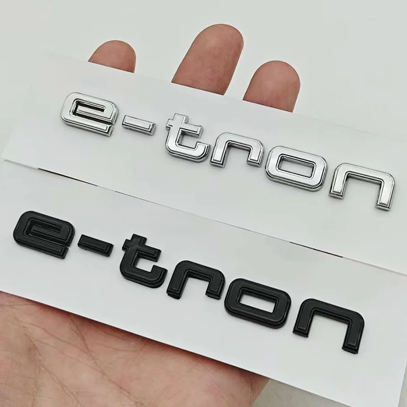 

New 3D ABS Chrome Car Letters Logo e-tron Trunk Badge Emblem Sticker For Audi 30 40 50 55 e-tron Q4 Q6 Q8 Quattro Accessories