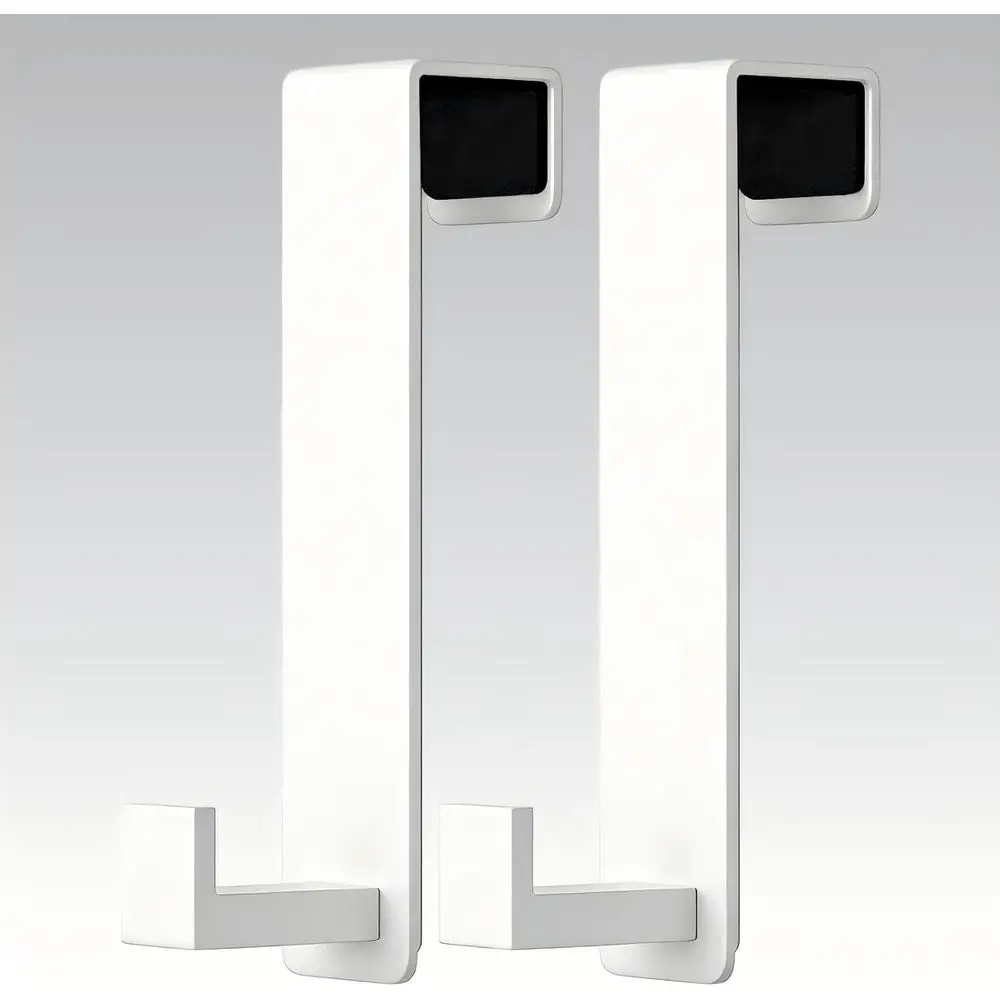 

Over-the-Door Heavy-Duty Hooks - Multipurpose Organizer for Hats, Coats, Towels (White, 2 Pack, 1-3/4 Thick Door)