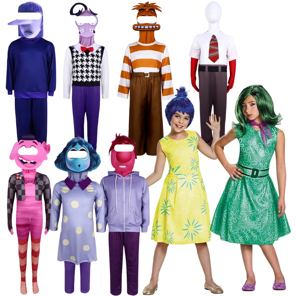 

2024 Kids Emotion Cosplay Costume Happy Sad Mad Halloween Performance Costume Kids Joy Emotion Cosplay Costume