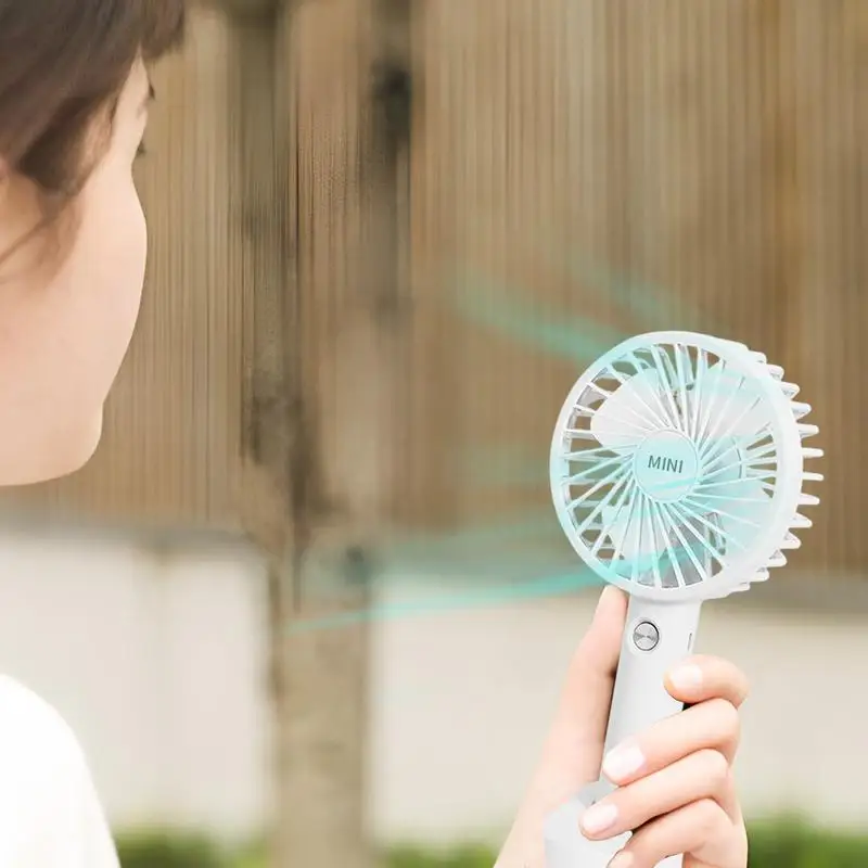 Portable Mini Fan Rechargeable Cooling Handheld Fans With Base Summer Outdoor 3 Speed Hand Hold Fan With Phone Holder