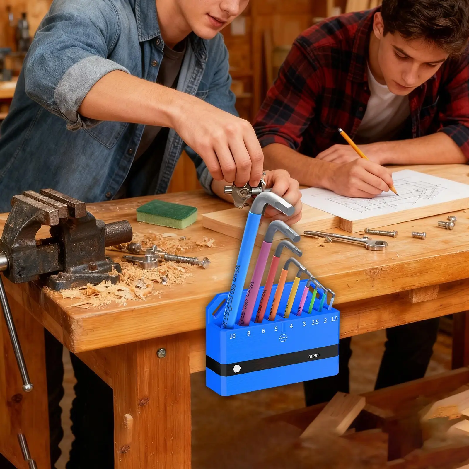 

Magnetic Wrench Organizer Tool Display Holder Wrench Wall Mount For Bike Hex Spanner Repair Tool Wall Organization Display