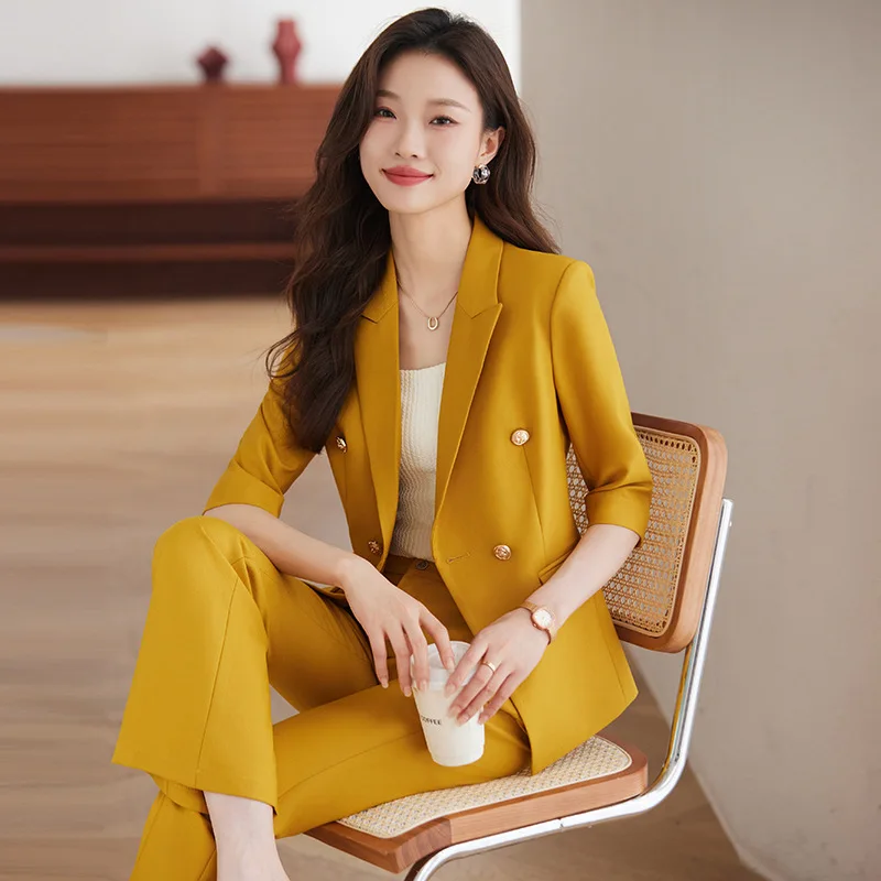 Business Wear Women's Suits Elegant Slim-Fit Workplace High-End Goddess Temperament Spring and Summer Formal Suit Jacket Overall