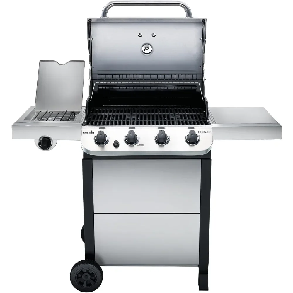 

Convective 4-Burner with Side Burner Cart Propane Gas Stainless Steel Grill, gauge displays accurate temps, free shipping