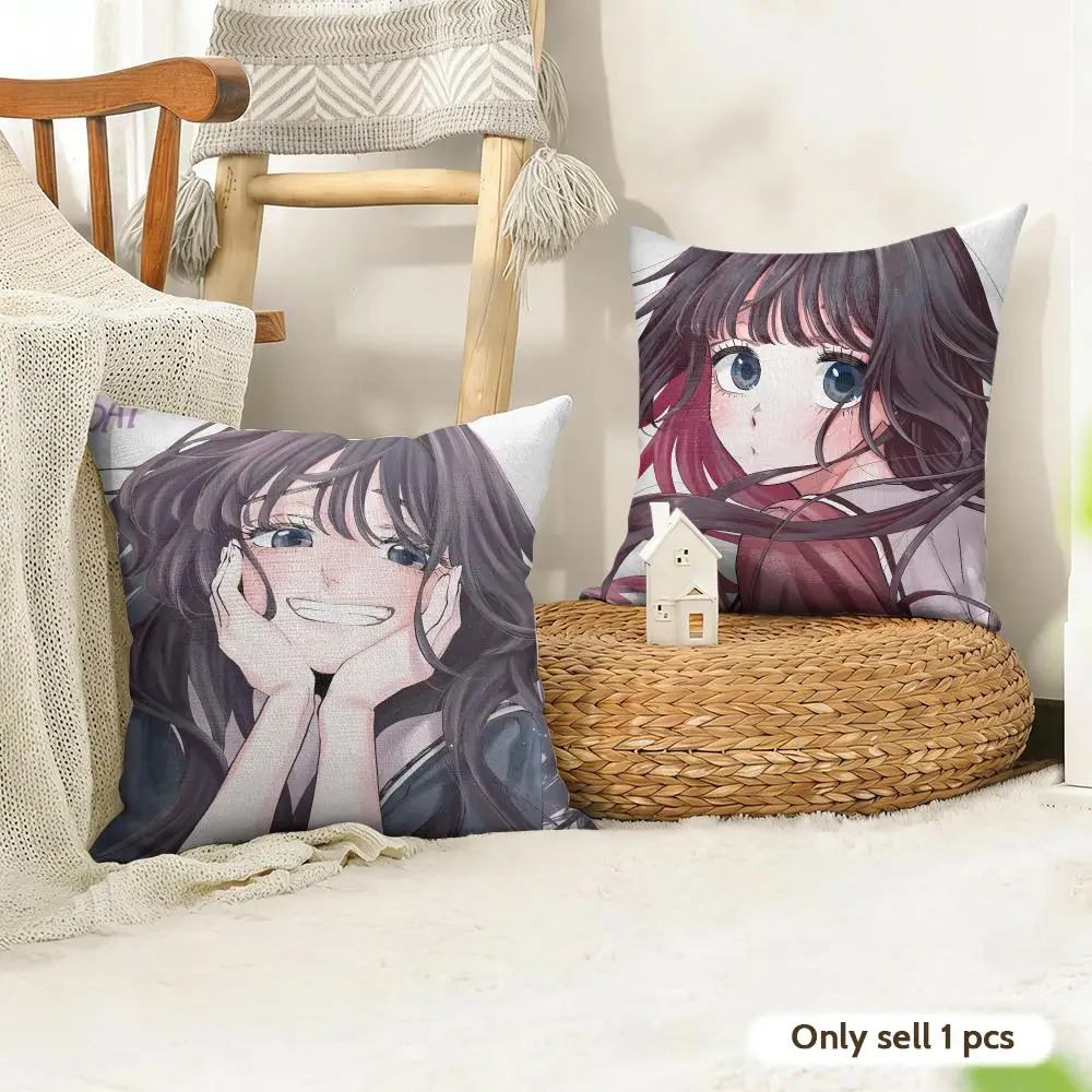 K-Kaoru Hana Wa Rin To Saku Kaoruko Waguri Cushion Cover Linen Square Pillow Case Durable Non-Allergenic And Kind To Skin