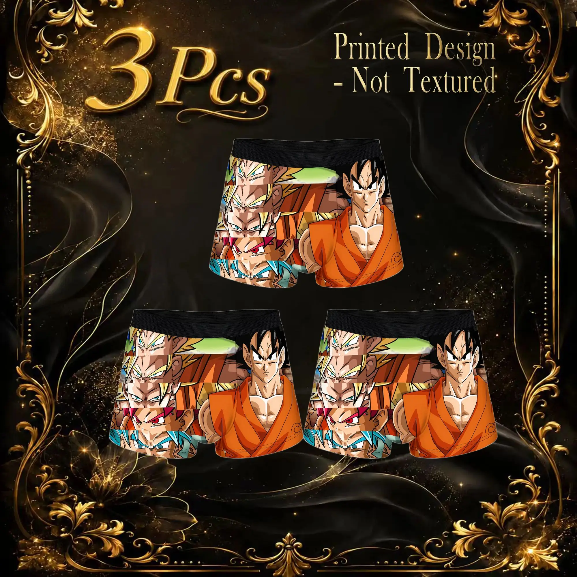 3Pcs Dragon Ball Z boxers  Underpants Homme Panties Men's Underwear Sexy Shorts Boxer Briefs