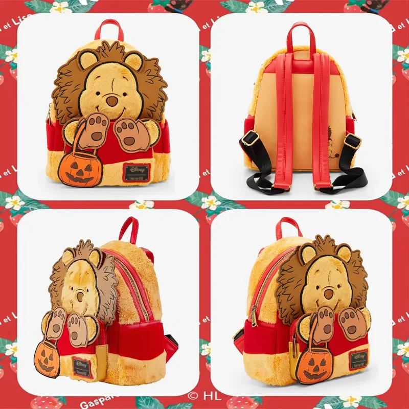 

Disney Winnie The Pooh New Mini Plush Backpack Brand Fashion Women'S Backpack Cartoon School Bag High Quality Festival Gift