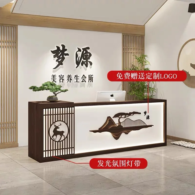 Restaurant, hotel, tea house, cashier, health club, foot bath, front desk, reception counter, cabinet