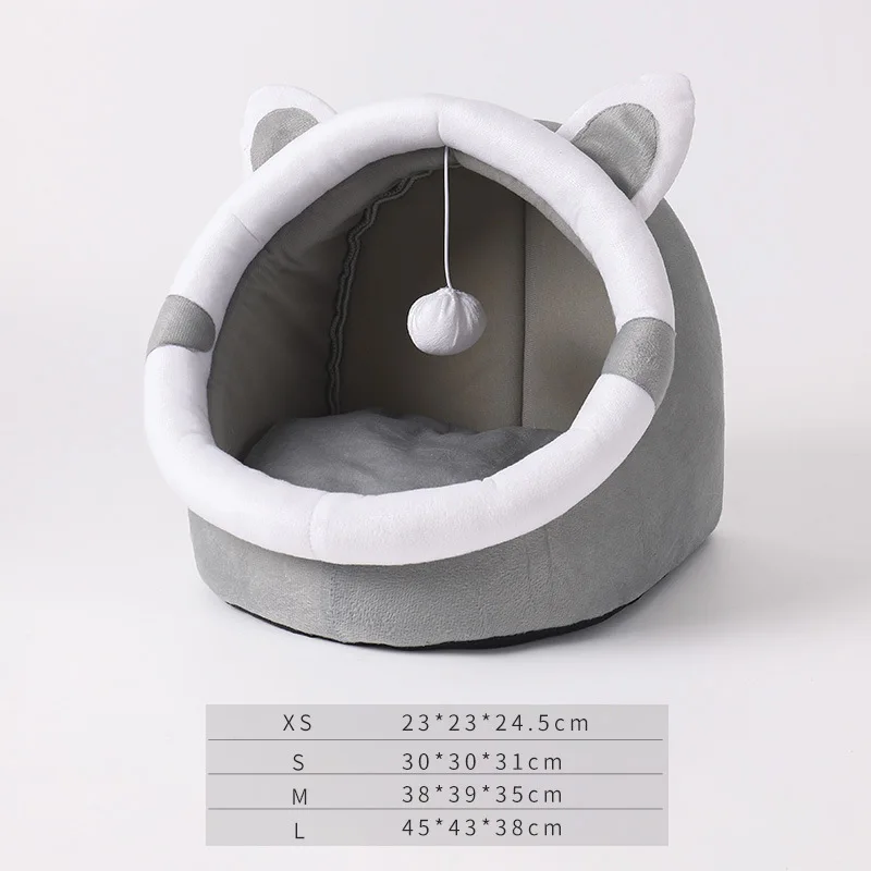 Cat Bed Cats House Kennel Nest Round Pets Sleeping Cave Self-Warming Kitten Beds Hut Comfortable Pet Cat Nest Tent Dog House