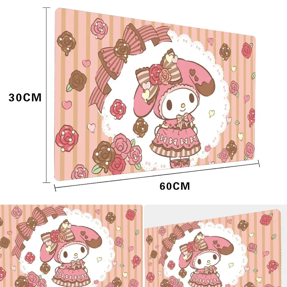Cute Melodys Cartoon Mousepad High Quality Computer Accessories Large Gaming Mouse Keyboard Mat LockEdge Thickened Desk Pad