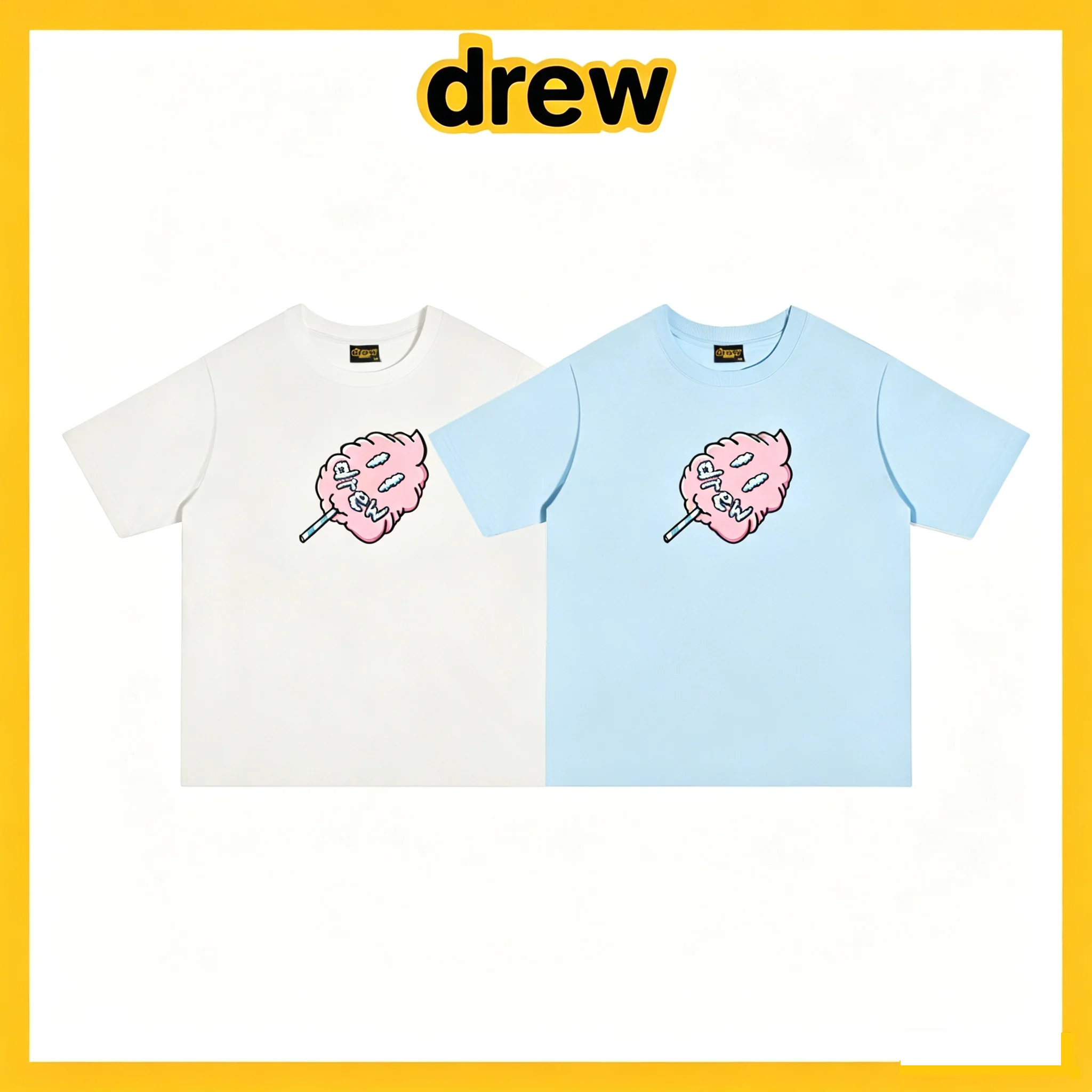 Cloud Cotton Candy Print T‑Shirt Unisex Oversized Loose Cotton Short Sleeve Tee Men Women Y2K Hip‑Hop Streetwear Casual Tops