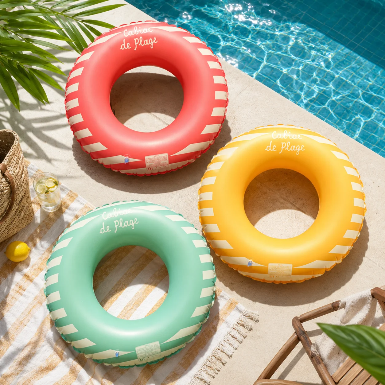 1pc Inflatable Swimming Ring Pool Float 1pc Tube Thickened PVC Swim Circle for Women Men Beach Pool Party Summer Water Fun