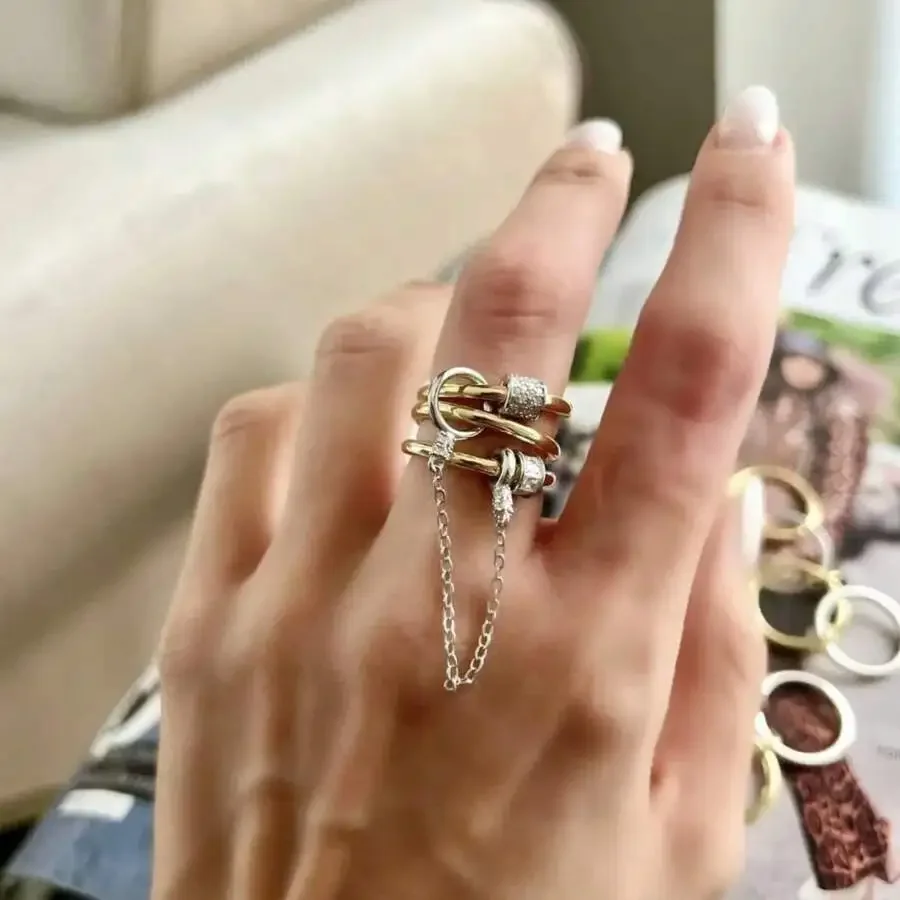 1pc Fashionable Unique Cubic Zirconia Ring, Parties And Other Occasions. It Is Also Stylish And Can Be Layered.Daily