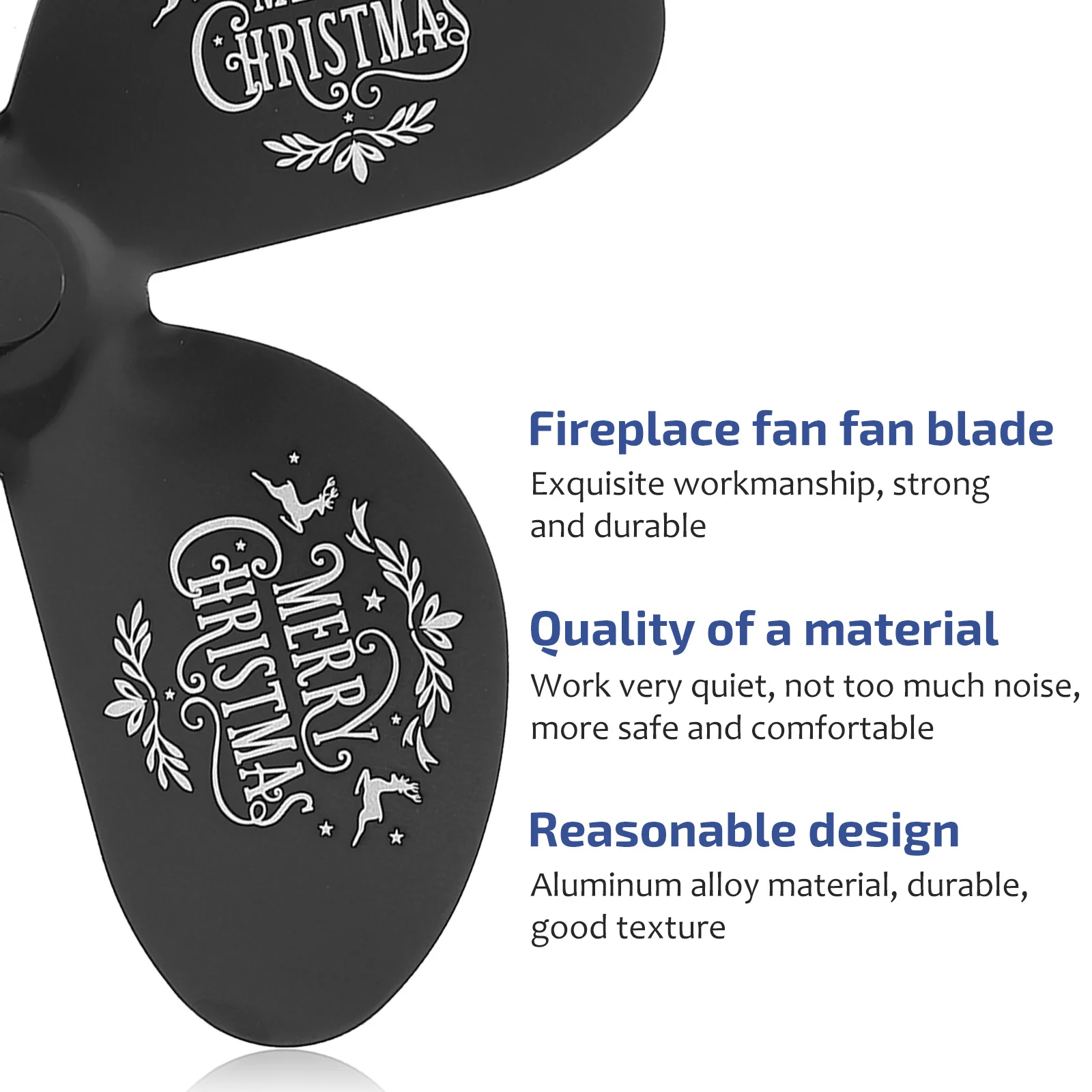 

Aluminum Alloy Fireplace Fan Blades Silent Heat Powered Stove Warm Air Parts Long Time Use Texture Accessories Christmas