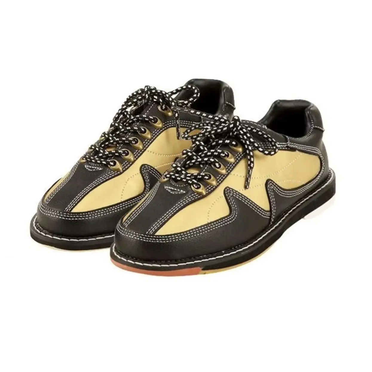 Bowling Shoes Men & Women - Durable PU Leather Upper, Microfiber Slide Sole with Breathable Holes - Bowling Training Sneakers