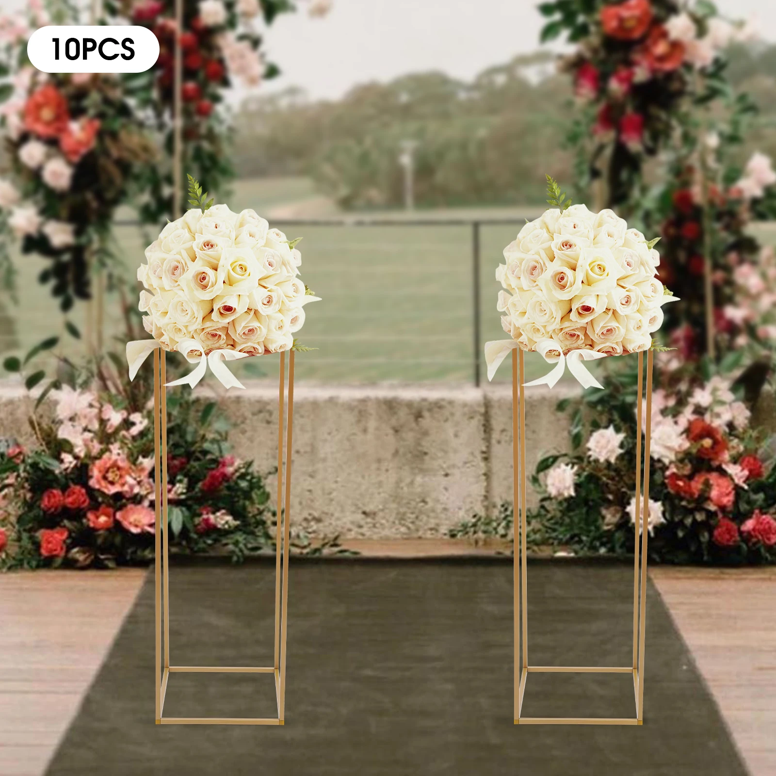 10 PCS of Set Wedding Flower Stands Easel Holder Quick Installation High Transparency Portable for Party Anniversary Wedding