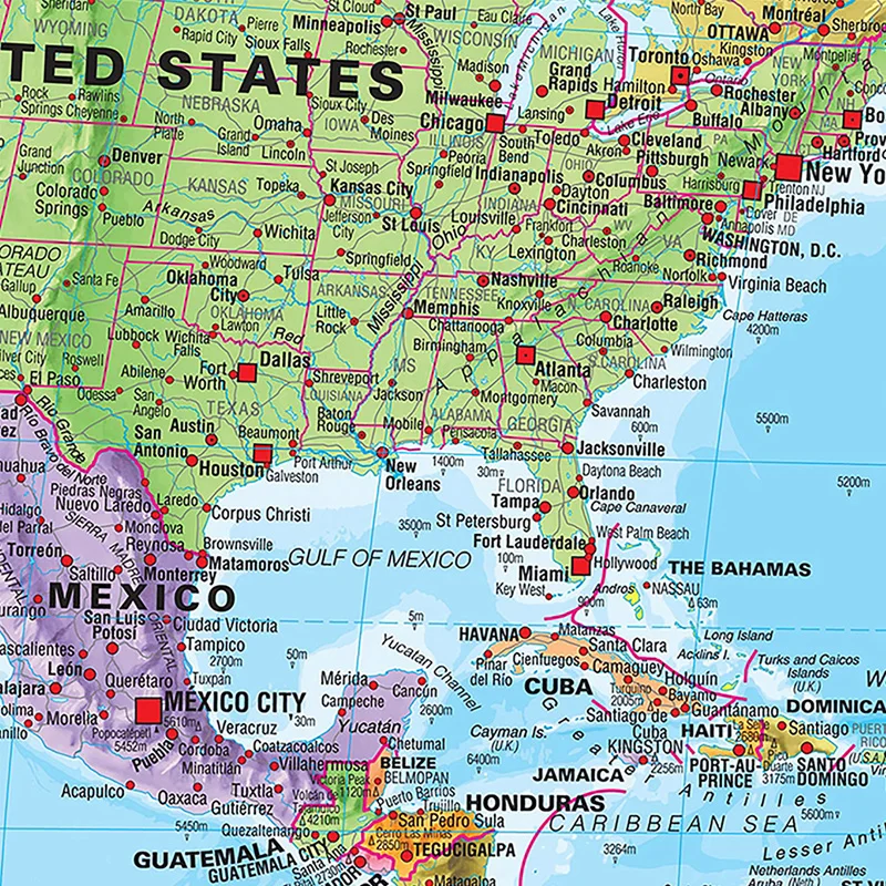 Vintage mapa świata szczegółowy plakat malarstwo dekoracje ścienne prezenty podróżne druk na płótnie dla domowego biura w klasie 91x61cm/74x46cm