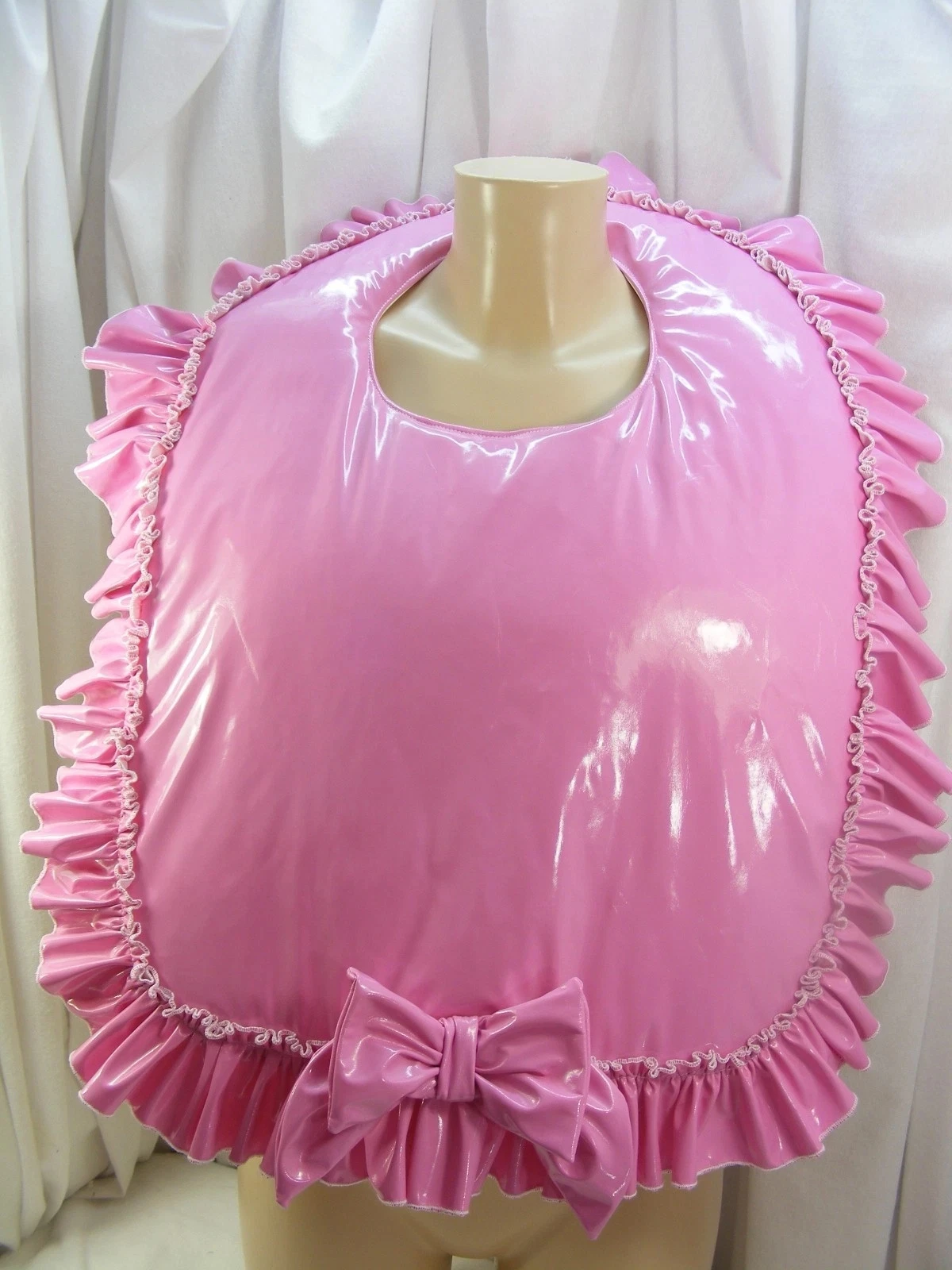 Sissy roupa adulto bebê almofada pvc rosa babador tamanho grande emenda bonito renda laço laço arco enfeite