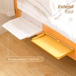 Portable Bedside Storage Shelf Wall-mounted Bed Head Rack Retractable Foldable Hanging Shelf Kitchen Bathroom Storage Holder