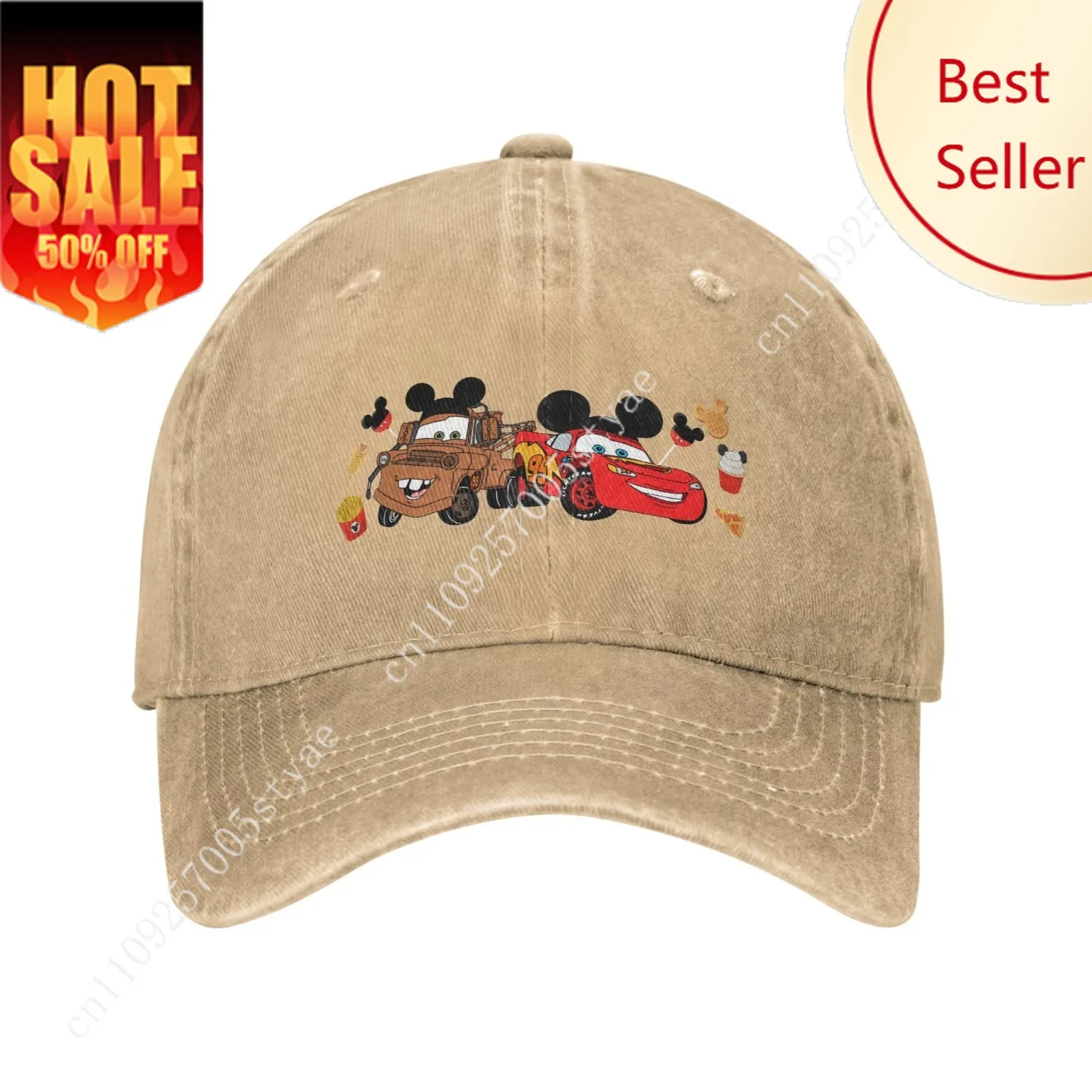 

Cars McQueen and Mater Print Cap for Men Women Cotton Family Trip Trucker Hat Lerisure Wear Baseball Cap Adjustable