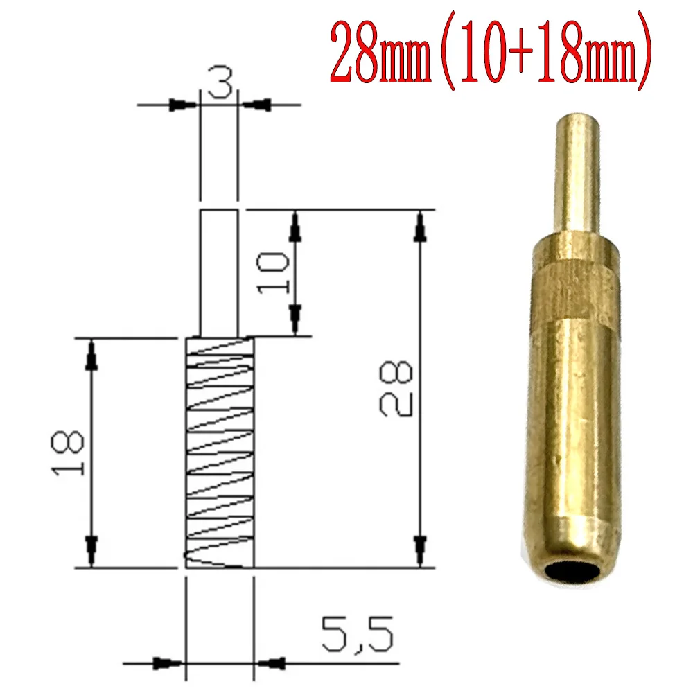 50 Stück 15-50 mm 5,5 mm Durchmesser Teleskop-Federstiftsonden, Positionierungs-Kupferstifte & Kupfernägel für Bakelit-Blisterversiegelungsformen – Detail 9